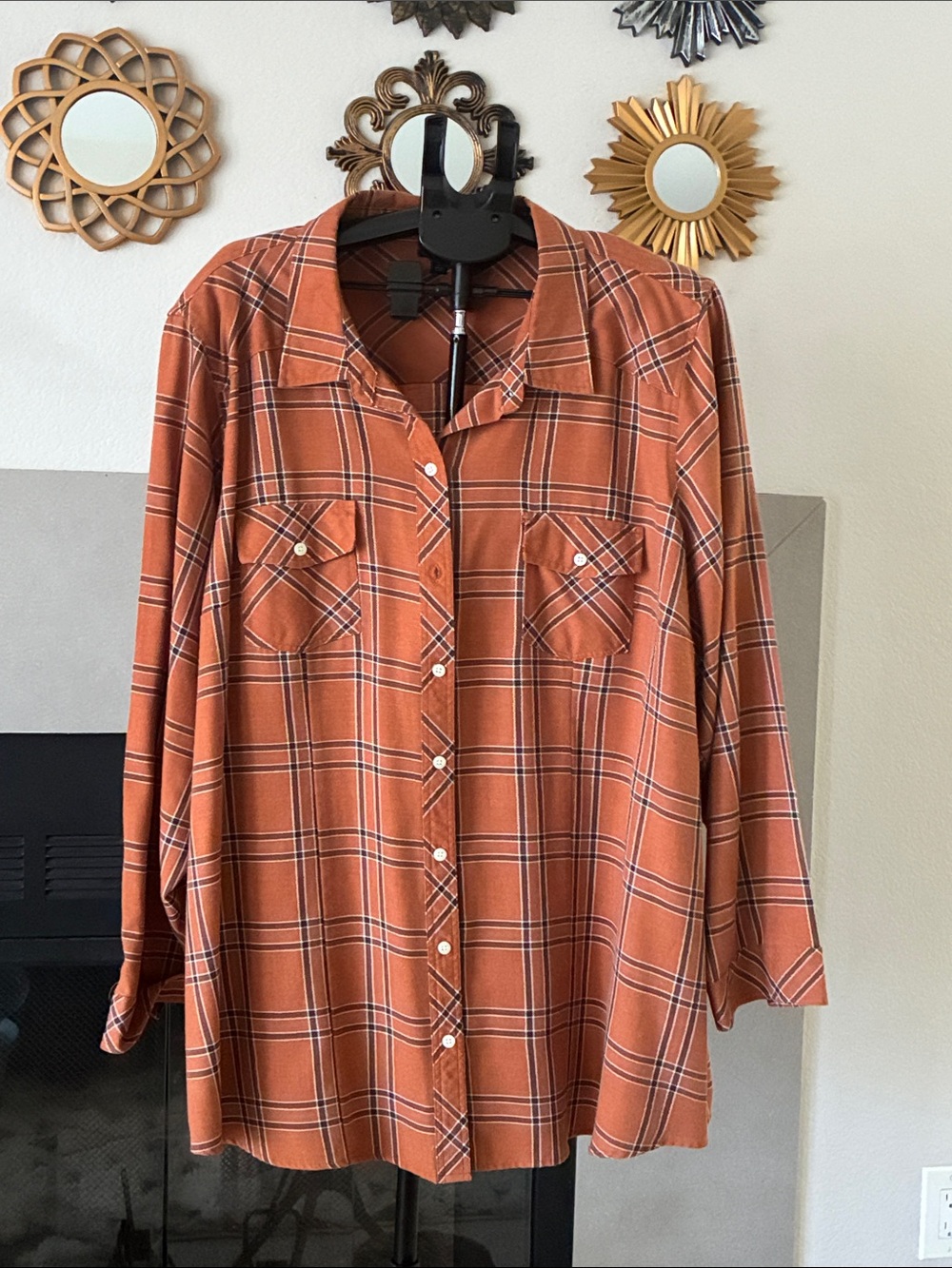 torrid Rust Plaid Button-Down Shirt